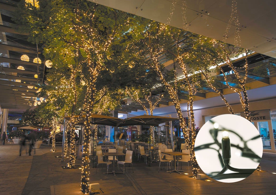 Blachere - 80 led blanc chaud flash -câble caoutchouc vert-usage extérieur-l'unité