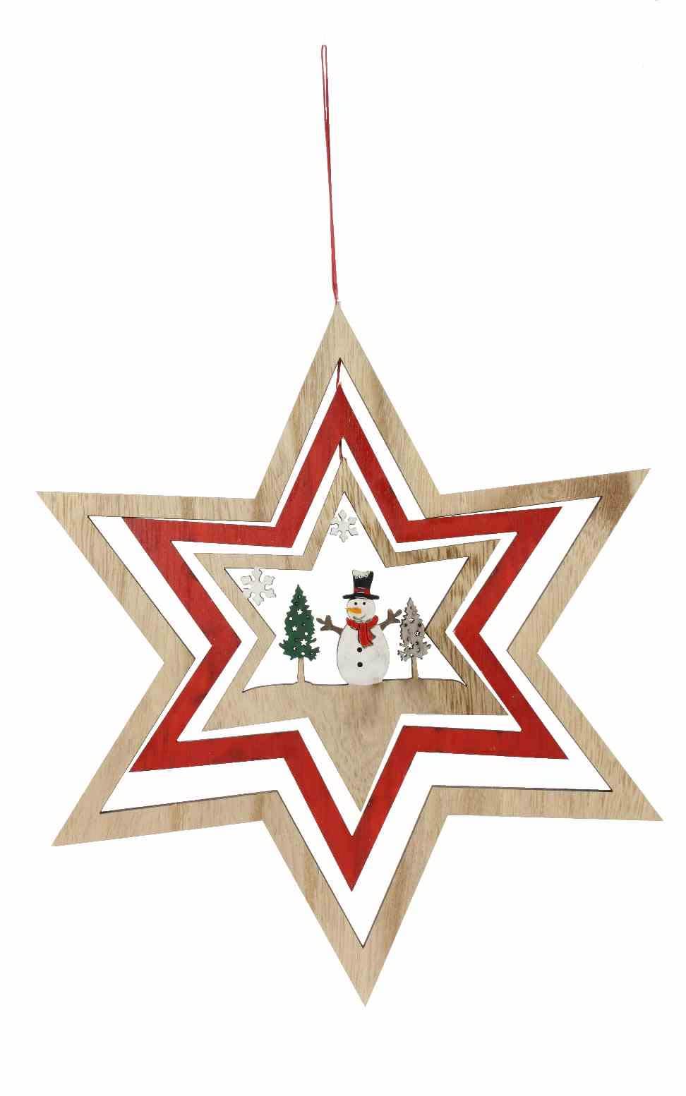 Blachere - eTOILE a SUSPENDRE - dia. 25,5cm - bois - usage interieur