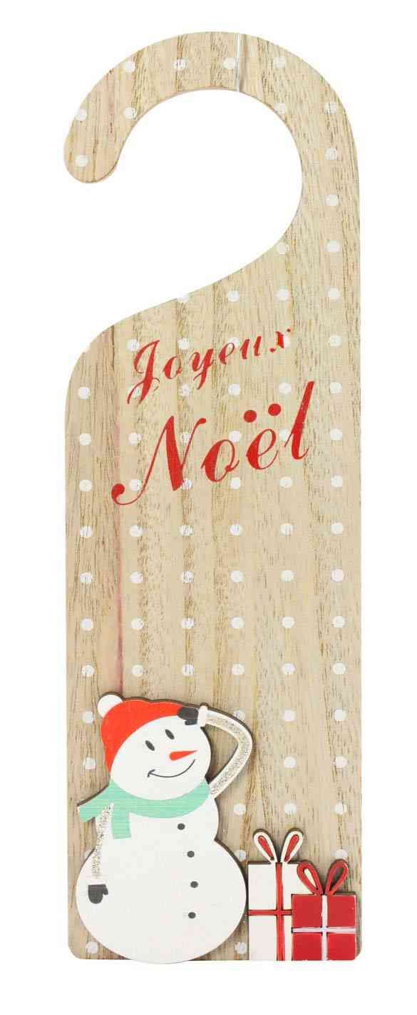 Blachere - BONHOMME DE NEIGE POIGNeE DE PORTE L:7cm x H:24cm - bois - usage interieur