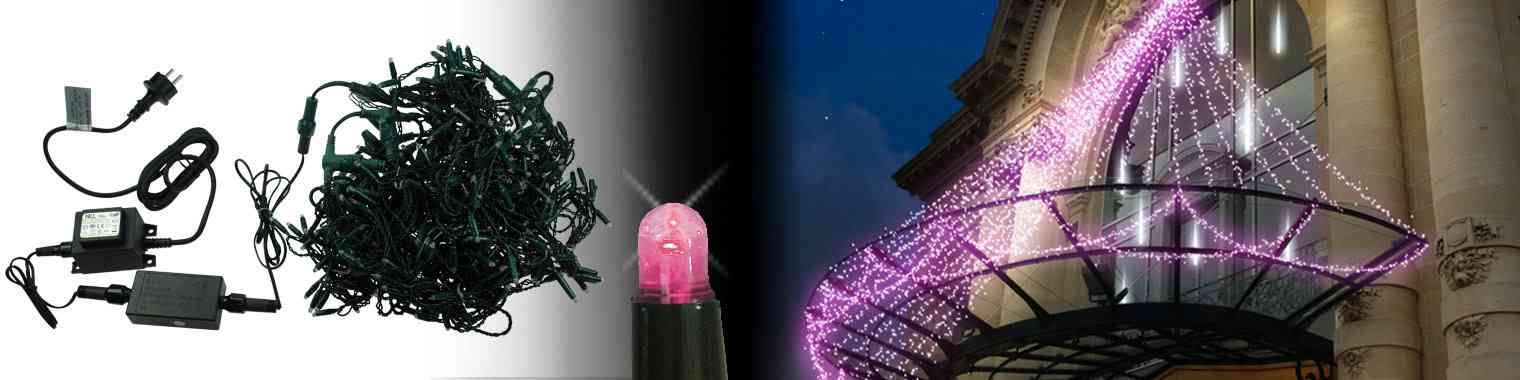 Blachere - 24V - 480 led rose + 80 flash led blanc