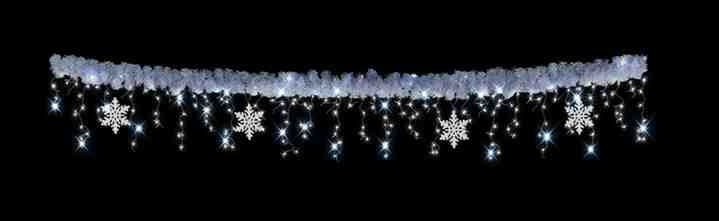 Blachere - Guirlande sapin blanc 4,50m (1 stalactite180led blc pur 24flash et flocons) 230V