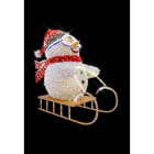 Blachere - Décor BILLY ANIME BONHOMME DE NEIGE LUGE BLANC PUR RECYPRINT LED ANIMEE