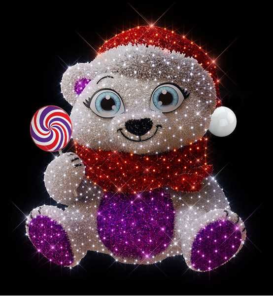 Blachere - Décor DOUDOU OURS BLANC PUR LED 3D