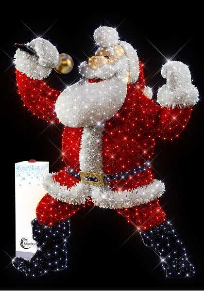 Blachere - Décor SANTA ROCK PÈRE NOEL CHANTEUR ROUGE LED ANIMEE