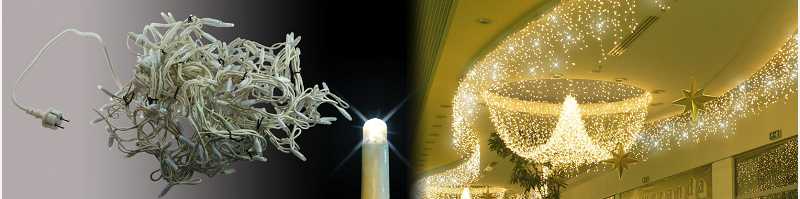 Blachere - Stalactite LED Blc&flash-4,5m-câble Blan 90 led blanc pur + 30 flash led blanc