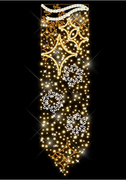 Blachere - Décor BLIZZARD BANNER POTEAU ECLAT BLANC CHAUD RECYPRINT LED