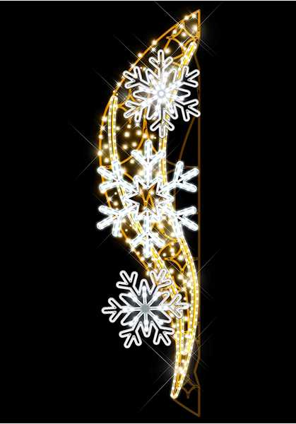 Blachere - Décor BLIZZARD POTEAU FLOCON BLANC CHAUD RECYPRINT LED