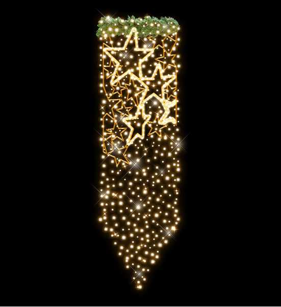 Blachere - Décor OLYMPE BANNER POTEAU ETOILE BLANC PUR RECYPRINT LED