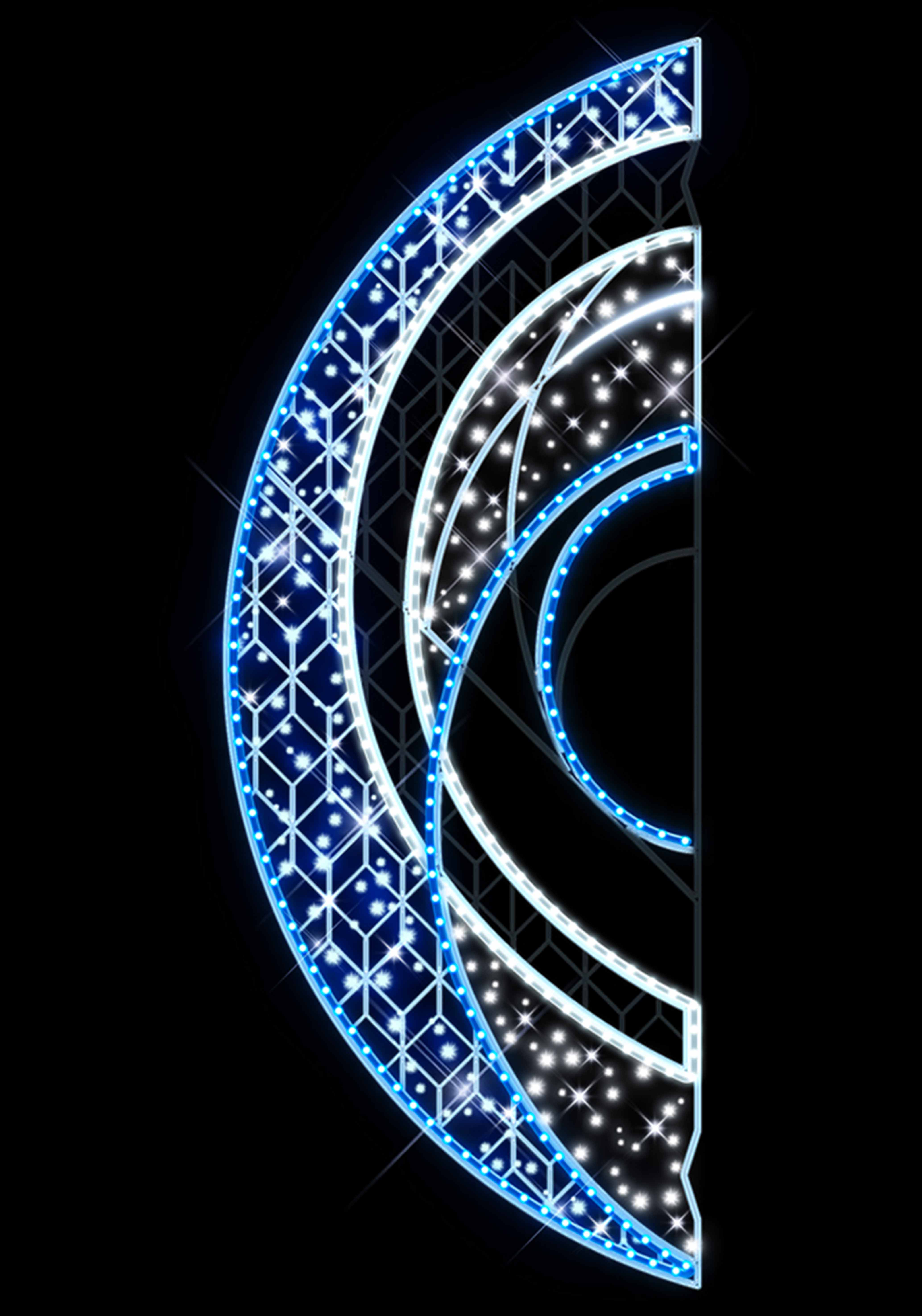 Blachere - Décor RUSSEL POTEAU LIGNE BLEU RECYPRINT LED
