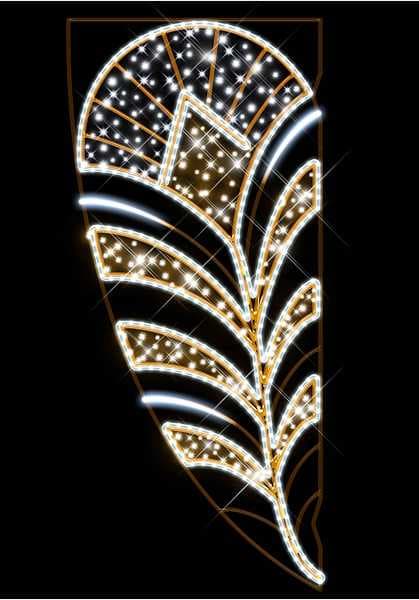 Blachere - Décor RITOURNELLE POTEAU ART NOUVEAU BLANC CHAUD RECYPRINT LED