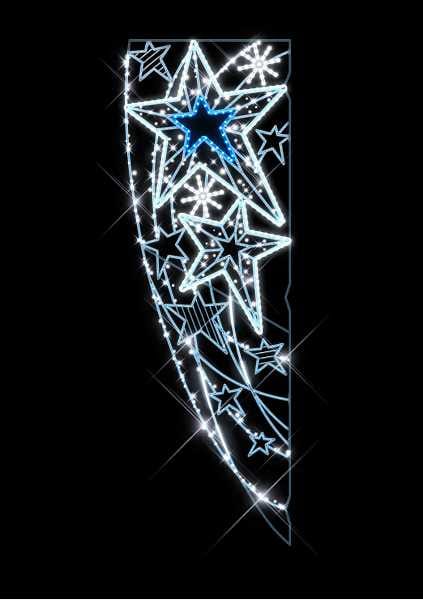 Blachere - Décor ASTRAL DRAPEAU POTEAU ETOILE BLANC PUR RECYPRINT LED