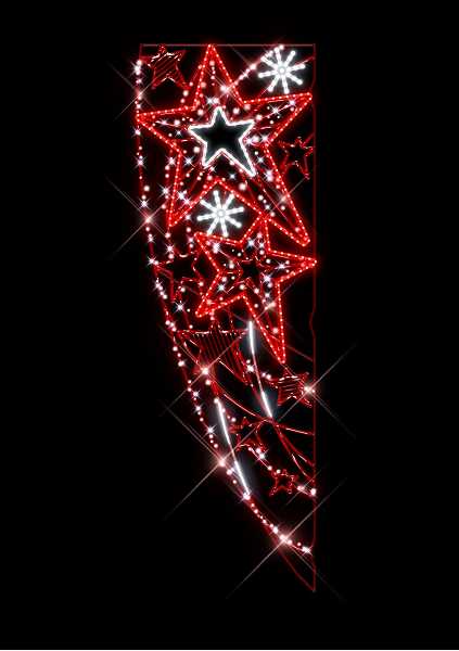 Blachere - Décor ASTRAL DRAPEAU POTEAU ETOILE ROUGE RECYPRINT LED