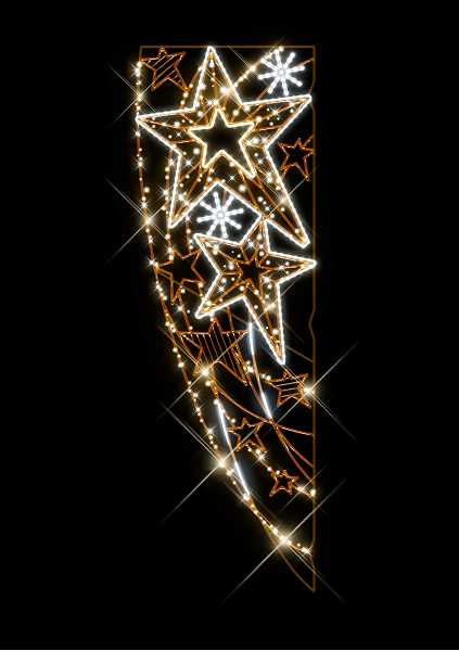 Blachere - Décor ASTRAL DRAPEAU POTEAU ETOILE BLANC CHAUD RECYPRINT LED