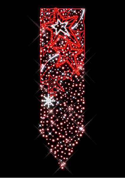 Blachere - Décor ASTRAL BANNER POTEAU ETOILE ROUGE RECYPRINT LED