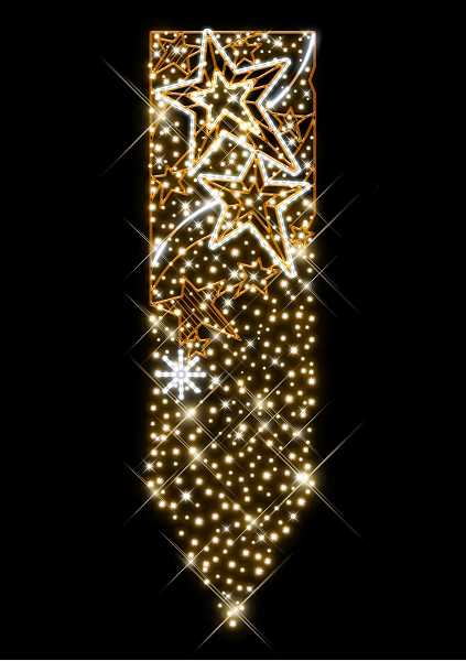 Blachere - Décor ASTRAL BANNER POTEAU ETOILE BLANC CHAUD RECYPRINT LED