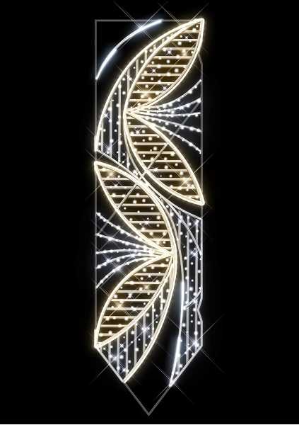 Blachere - Décor COIMBRA BANNER POTEAU VEGETAL BLANC CHAUD RECYPRINT LED