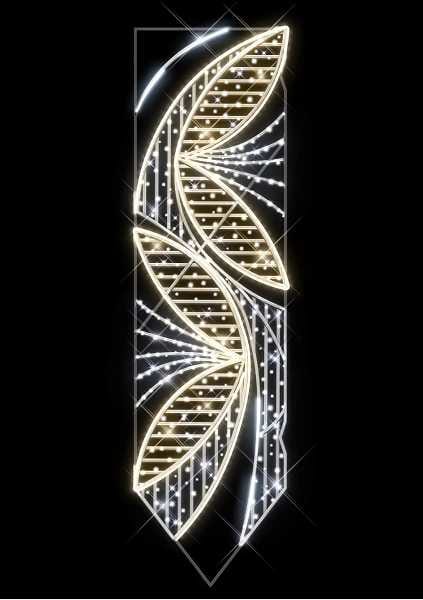 Blachere - Décor COIMBRA BANNER POTEAU VEGETAL BLANC CHAUD RECYPRINT LED