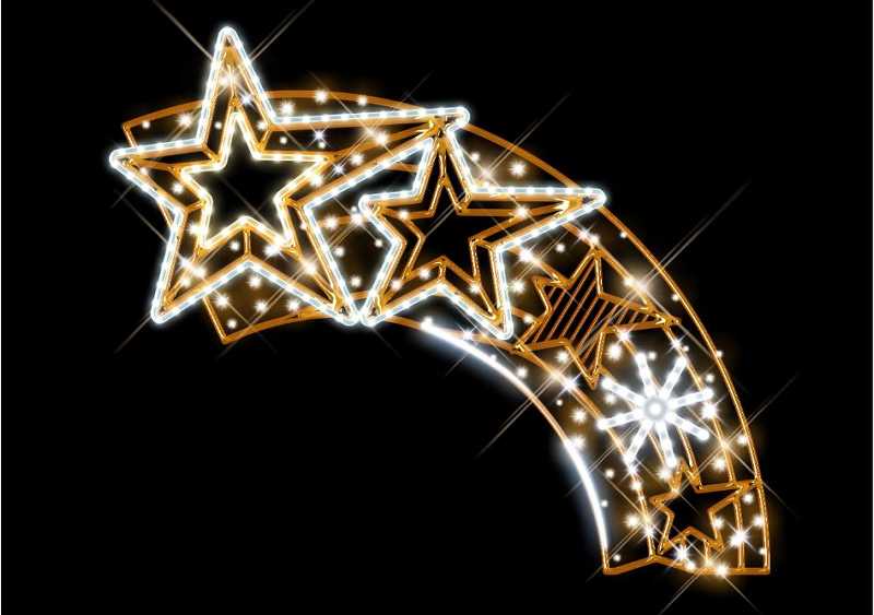 Blachere - Décor ASTRAL ROLL POTEAU ETOILE BLANC CHAUD RECYPRINT LED