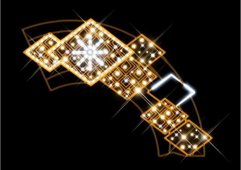 Blachere - Décor QUADRILLE ROLL POTEAU QUADRILLE BLANC CHAUD RECYPRINT LED