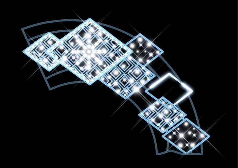 Blachere - Décor QUADRILLE ROLL POTEAU QUADRILLE BLANC PUR RECYPRINT LED