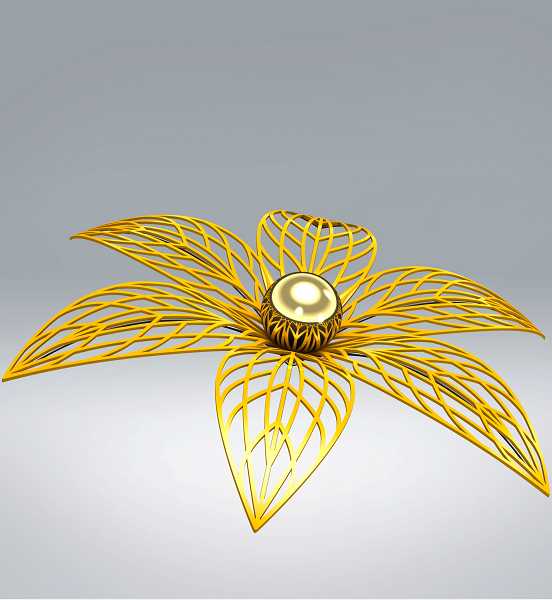 Blachere - Décor FLOWER10 SUSPENSION 3D FLEUR JAUNE BIOPRINT
