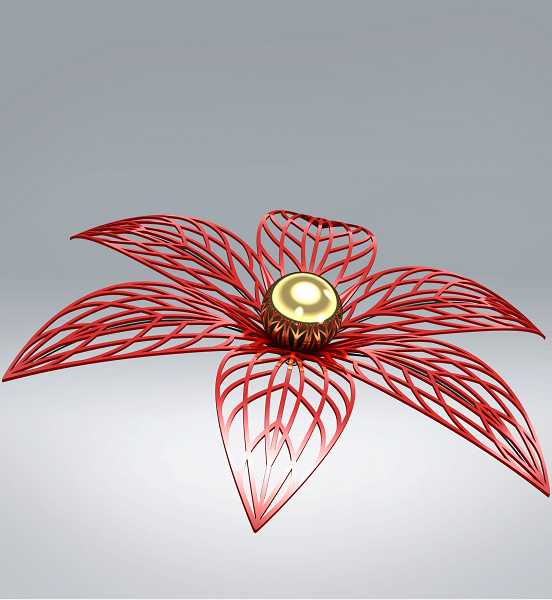 Blachere - Décor FLOWER9 SUSPENSION 3D FLEUR ROUGE BIOPRINT