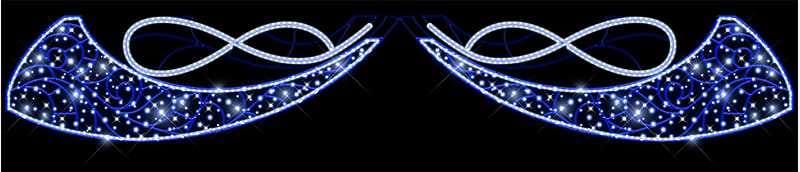 Blachere - Décor CLELIA DOUBLE TRANSVERSAL LIGNE BLEU RECYPRINT LED