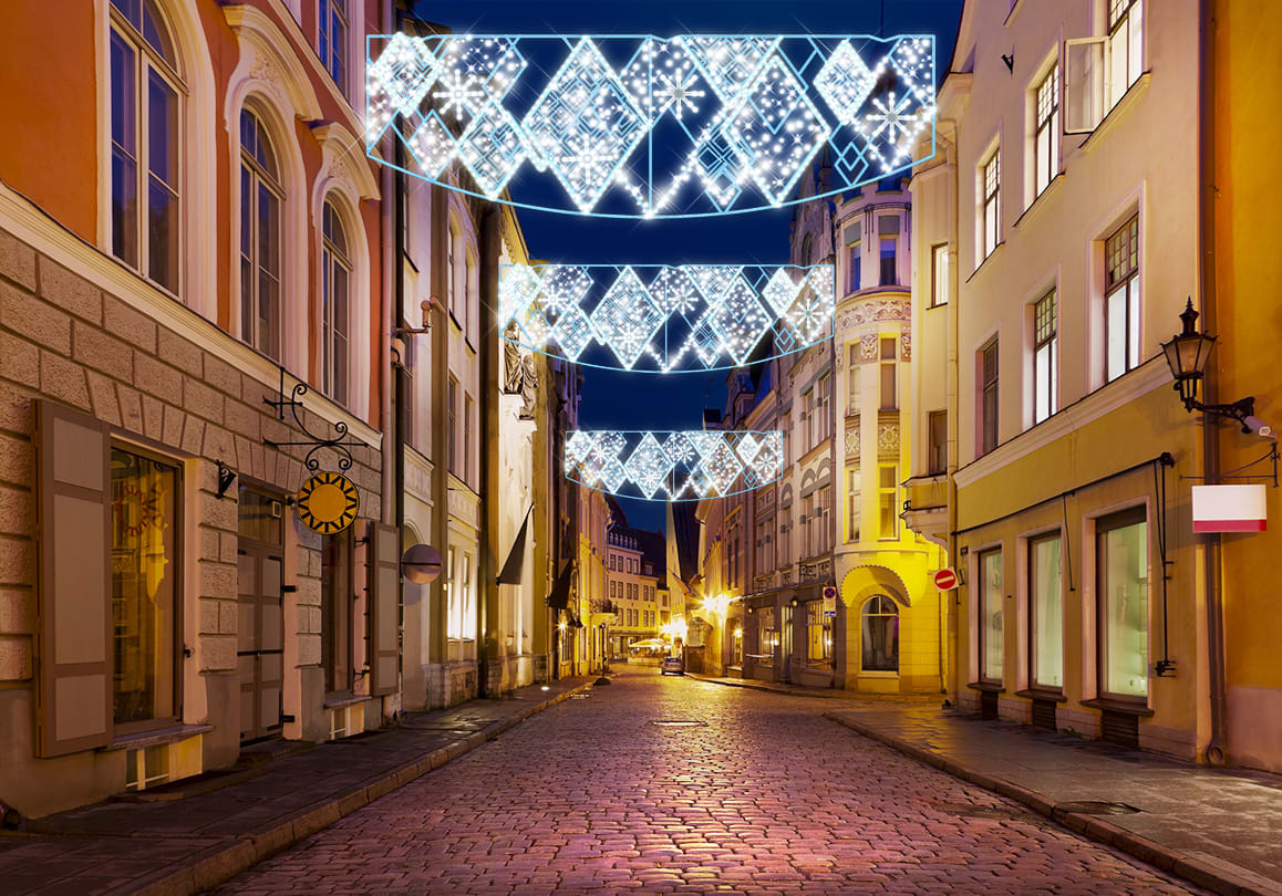 Blachere - Décor QUADRILLE CURVE TRANSVERSAL QUADRILLE BLANC PUR RECYPRINT LED