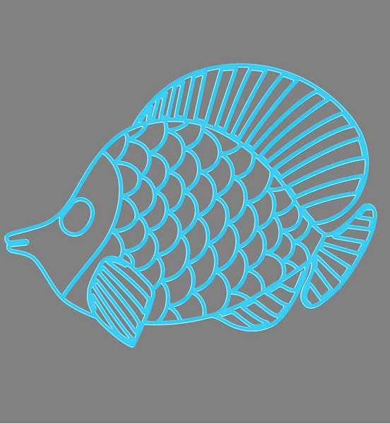 Blachere - Décor FISH SUSPENSION 2D POISSON BLEU BIOPRINT