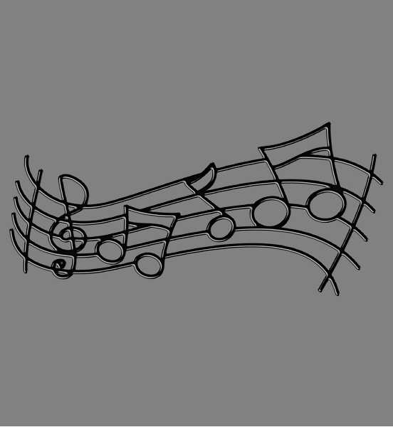 Blachere - Décor MUSIC SUSPENSION 2D PORTEE MUSIC NOIR BIOPRINT
