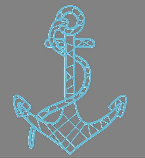 Blachere - Décor PETIT DORIS SUSPENSION 2D ANCRE BLEU BIOPRINT