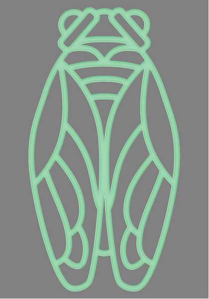 Blachere - Décor CICADA SUSPENSION 2D CIGALE VERT BIOPRINT