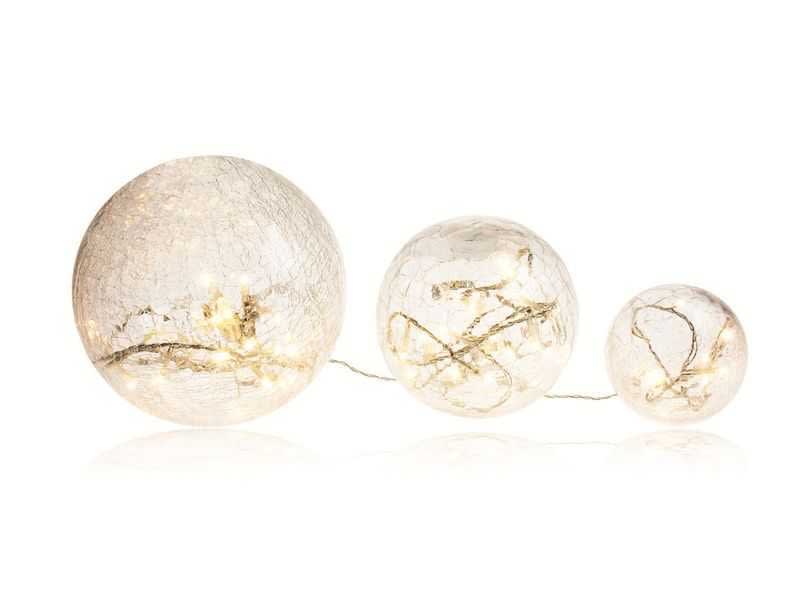 Blachere - 3 BOULES VERRE BLANC LED