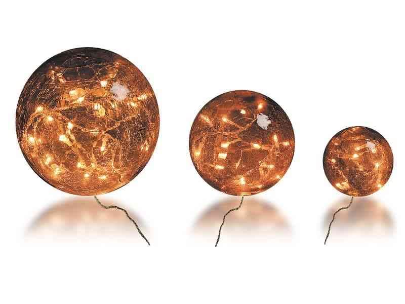 Blachere - 3 BOULES VERRE BRUN AMBRE