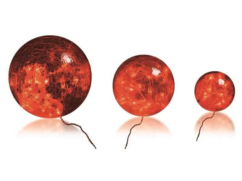 Blachere - 3 BOULES VERRE ROUGE LED