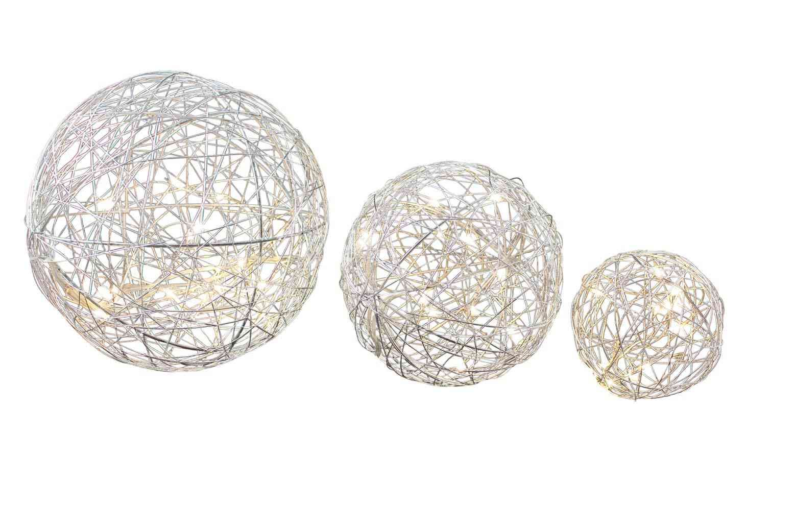 Blachere - 3 BOULES EN METAL MICRO LED
