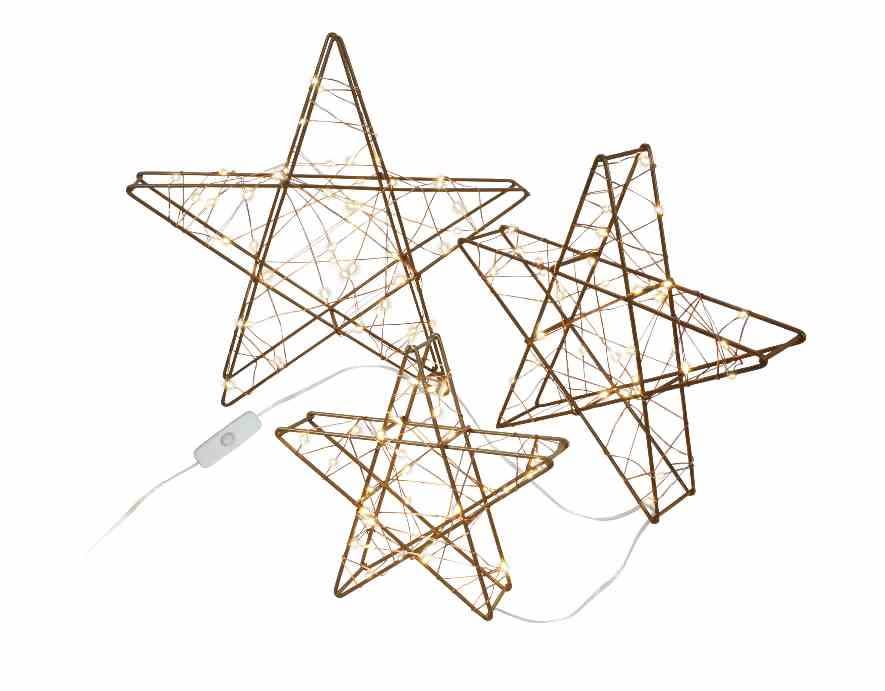 Blachere - 3 eTOILES EN METAL MICRO LED