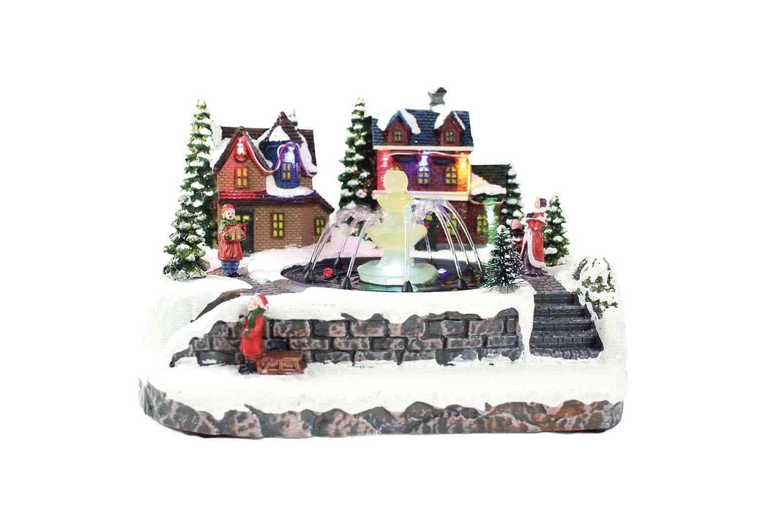 Blachere - VILLAGE NOiL LED AVEC FONTAINE 4,5V L:26cm I:21cm H:18,5cm