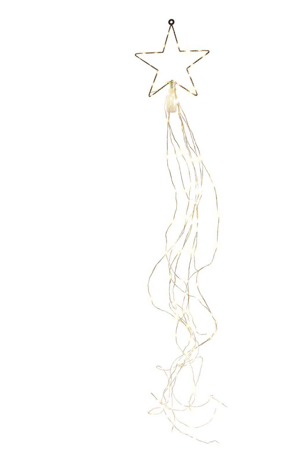 Blachere - CIMIER ETOILES + RIDEAUX POUR SAPIN D23cm H1,5m 116 microLED + 24 flash blc chd