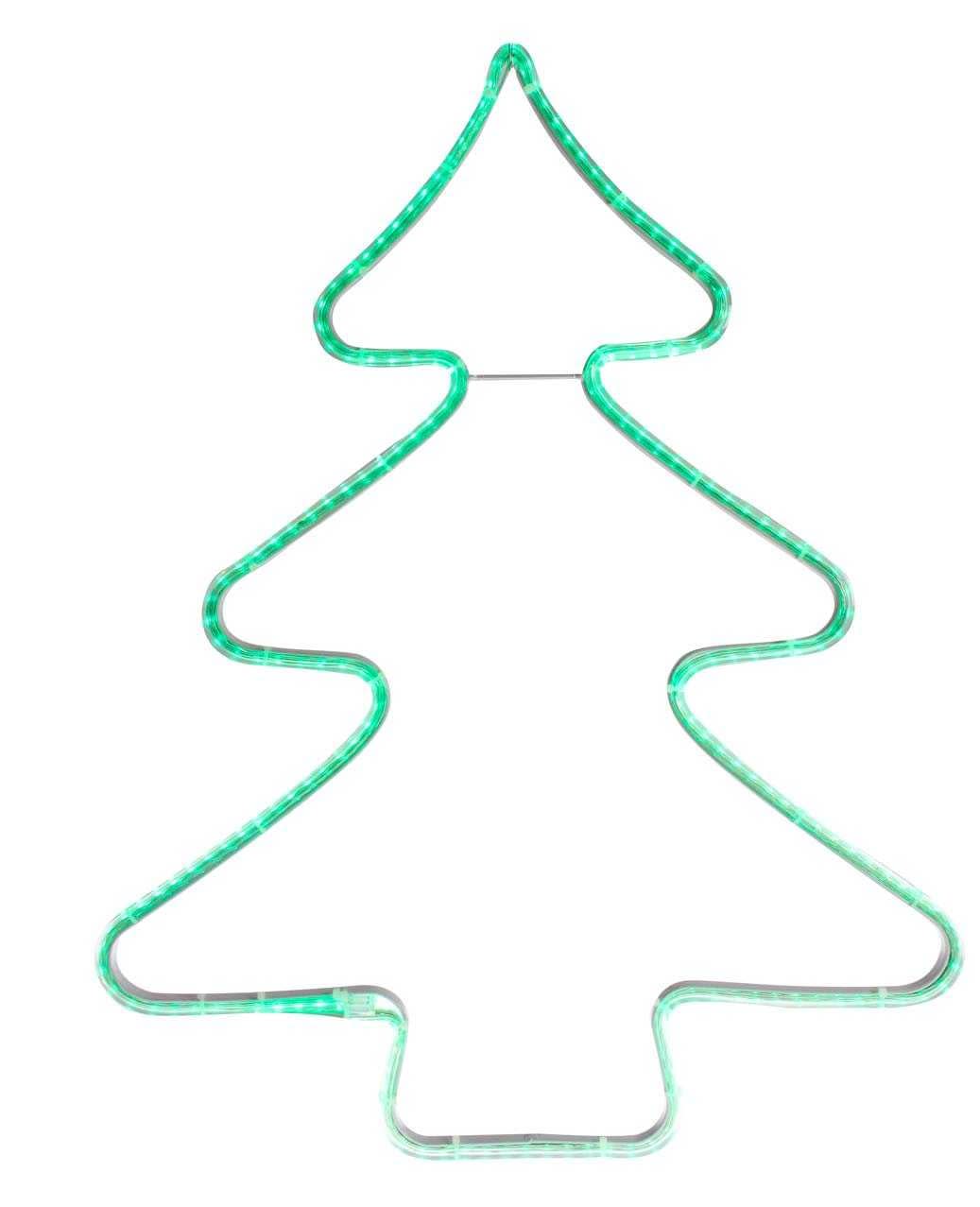 Blachere - MOTIF SAPIN LUMINEUX 41x54cm 24V 192 LED vert fixe cable argent transp inter ext