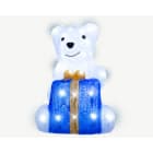 Blachere - Motif acrylique OURS AVEC CADEAU LED 4,5V - 48 LED blanc pur + 12 Flash