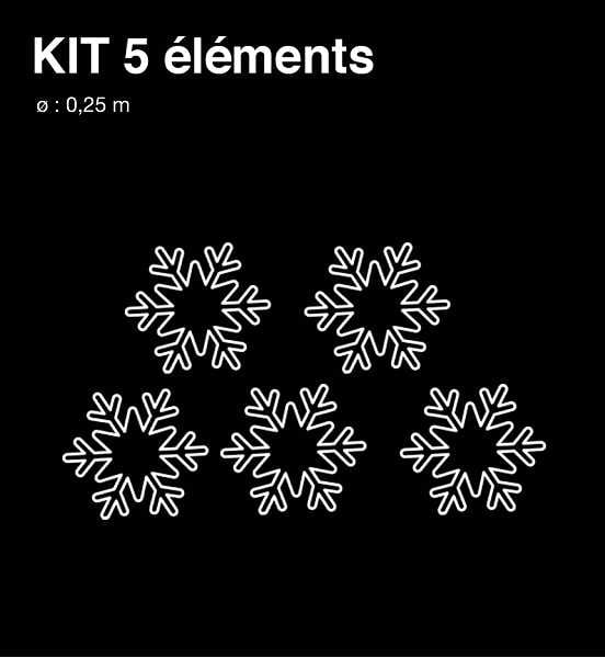 Blachere - KIT 5 FLOCONS Composé de :5 flocons de 0,25m en bioprint blanc