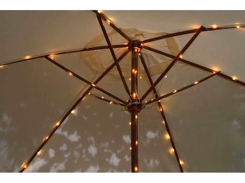 Blachere - RIDEAU MICROLEDSOLAIRE PARASOL L:1,2m - 96 MICROLEDBLCCHD fixe