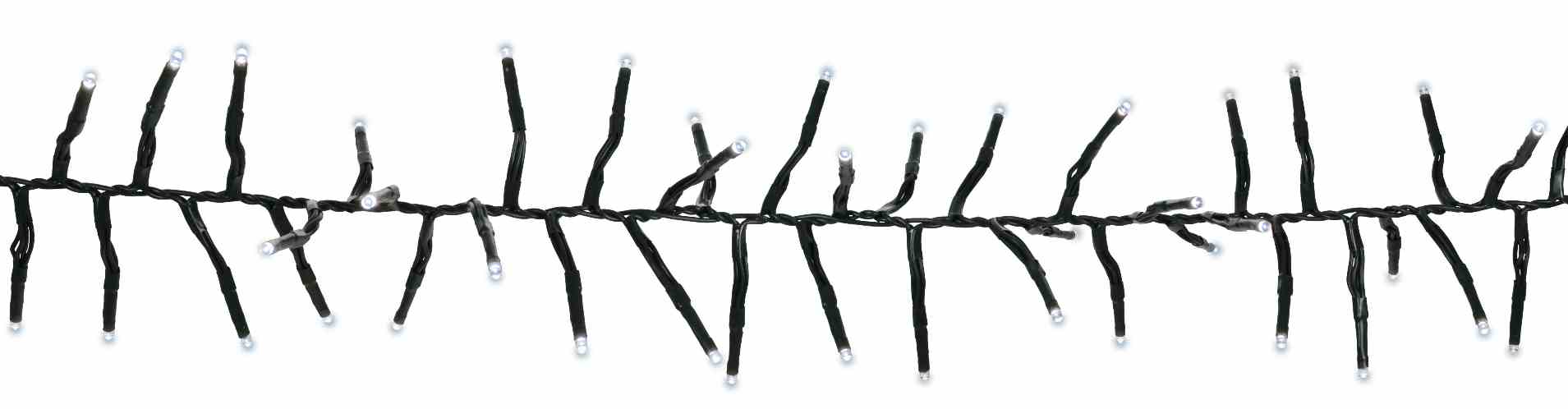 Blachere - Guirlande GRAPPE 800 LED Blanc pur - 24V - L:9m - câble vert - 8 fonctions