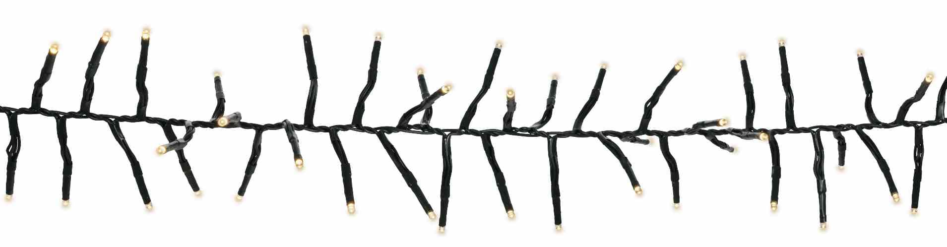 Blachere - Guirlande GRAPPE 800 LED Blanc chaud - 24V - L:9m - câble vert - 8 fonctions