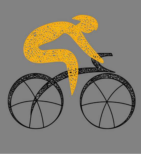 Blachere - Décor BIKE4 VELO JAUNE BIOPRINT à poser au sol