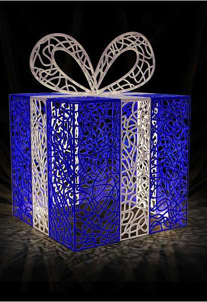 Blachere - Décor KDO CADEAU BLEU RECYPRINT LED