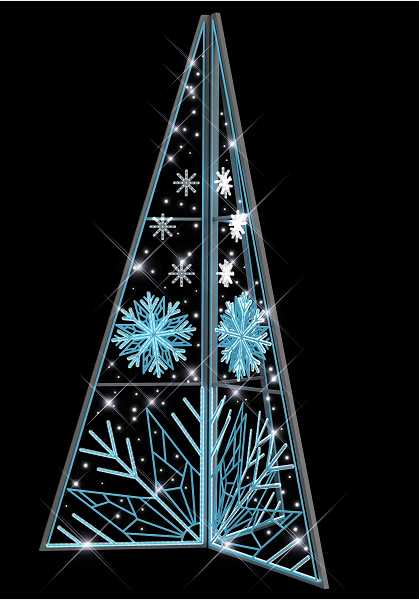 Blachere - Décor EMY SAPIN FLOCON BLANC PUR RECYPRINT LED