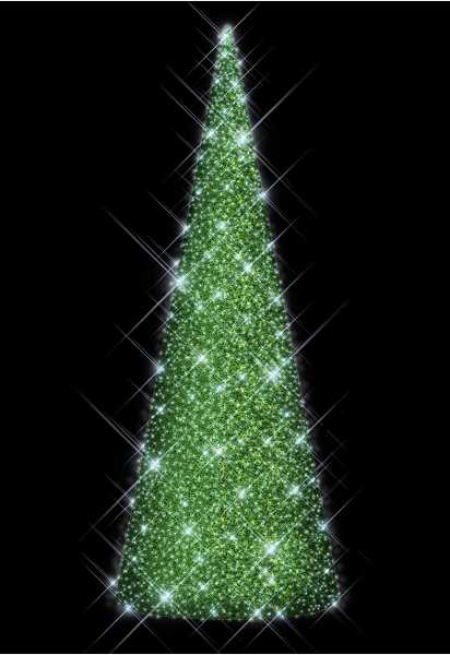 Blachere - Décor SAPIN CONIQUE VERT- H:14.36m - W+F Pré illuminé led blanc pur et flash
