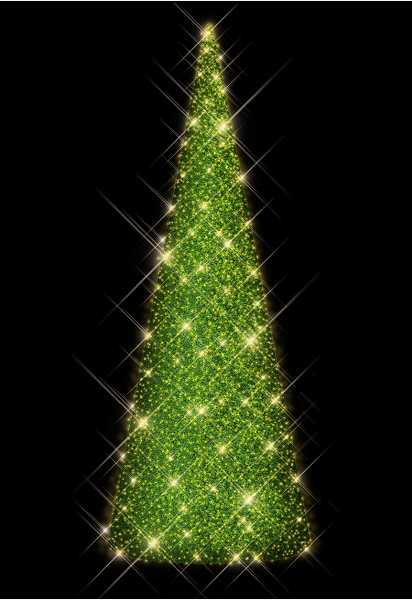 Blachere - Décor SAPIN CONIQUE VERT- H:14.36m -WW+F Pré illuminé led blanc chaud et flash
